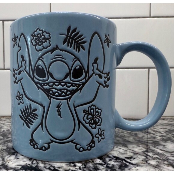 Disney Stitch Embossed Coffee Mug Lilo and Stitch Large - Picture 1 of 6